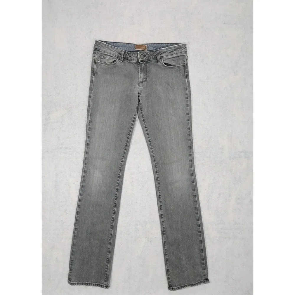 Paige Jeans Women 28 Tall Long Blue Heights Straight Leg‎ Grey Whisker Vtg  Y2K
